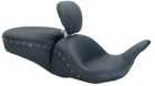 79705 FL Touring 2008-Up One-Piece Seat with Driver Backrest, Black Pearl-Centered Studs.