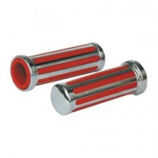 504580 HANDLEBAR GRIP SET, 'RAIL' WITH RED RUBBER INLAY