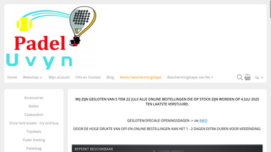 Padel Uvyn - Uw padel webshop
